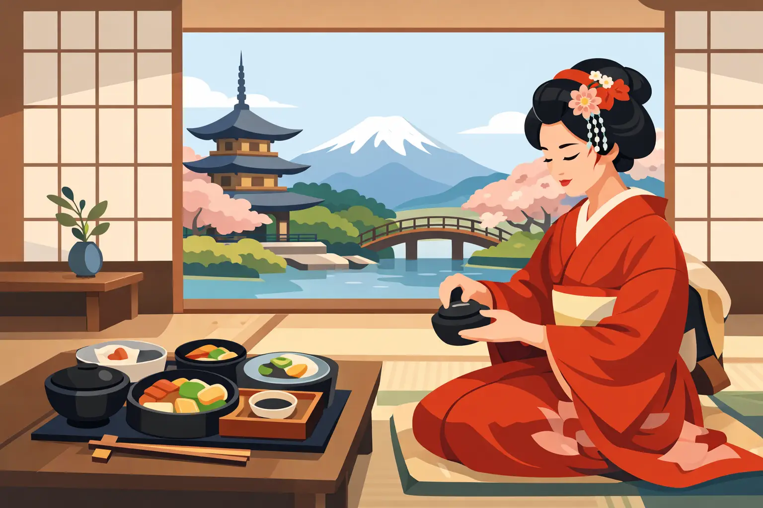 Kyoto Kaiseki Lunch Experience With Geisha